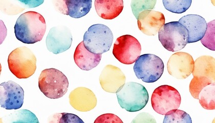 'seamless pattern dot white clipart. Watercolor Isolated polka Hand confetti boho background. style. drawn cute abstract baby background bubble card children circle decor decorative desig'