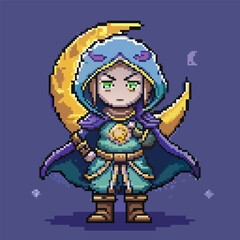 assassin moon princess spritesheet pixel art animation