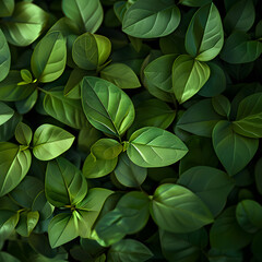 Wall Mural - deep fresh green leaves texture background