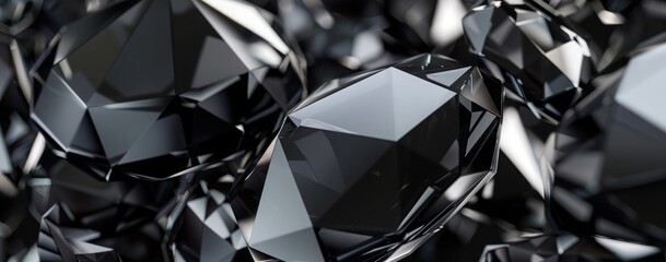 Wall Mural - 3D Diamon black Abstract Background