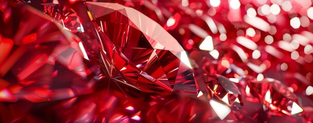 Wall Mural - 3D Diamon red Abstract Background