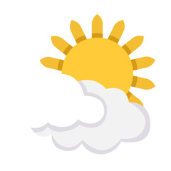Wall Mural - Sun and Cloudy Weather Forecast Icon Vector Design