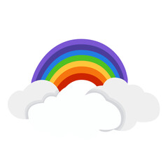 Wall Mural - Cloud and Rainbow Weather Forecast Icon Vector Design