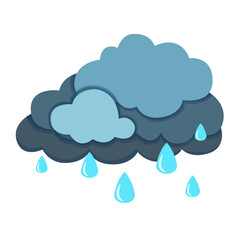 Wall Mural - Rainy Weather Forecast Icon Vector Design