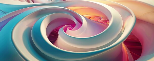 Wall Mural - abstract 3d oval beta