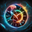 an abstract image of a futuristic Clock