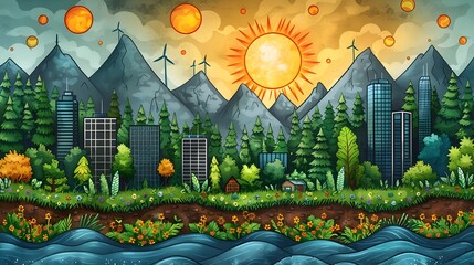 Poster - Sustainable Urban Landscape Embracing Renewable Energy for a Greener Future