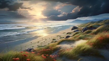 Wall Mural - sunset over the sea