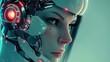 © anis rohayati - Beautiful face of robot head of cyborg woman with advanced technology of cyberpunk future AI generated image