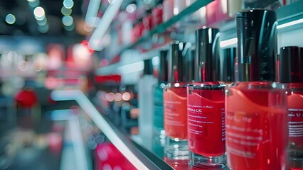Poster - This Various colorful nail polish bottles neatly arranged on a shelf in a store.