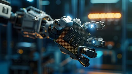 Poster - Robotic Arm with Futuristic Mechanical Components and Advanced Technology