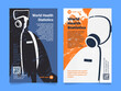 World health statistic report grunge book cover poster design template set vector illustration