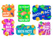 Did you know math fact banner colored comic sticker design template isometric vector