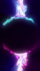 Wall Mural - abstract colorful animated energy orb, futuristic flowing glowing plasma background, copy space, 4k 