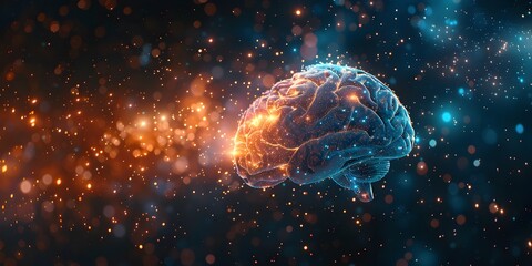 Poster - Brain Explosion Cosmic Glow Futuristic Science and Technology Research Innovation
