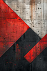 Poster - A piece depicting conflict, with sharp angles and contrasting colors like red and black to illustrate tension,