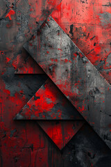 Poster - A piece depicting conflict, with sharp angles and contrasting colors like red and black to illustrate tension,