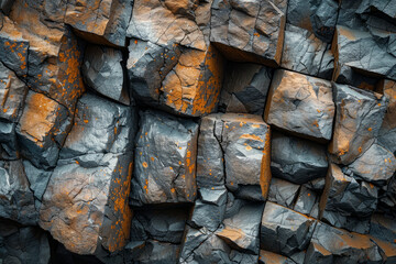Poster - A composition that conveys resilience, with interlocking shapes and earthy, solid colors like browns and grays,