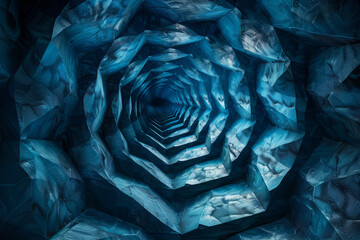 Poster - A seamless transition of hexagons into a seemingly spiraling vortex that draws the eye inward,