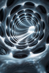 Poster - A deceptive image where flat circles are arranged to give the illusion of a spiraling, three-dimensional helix,