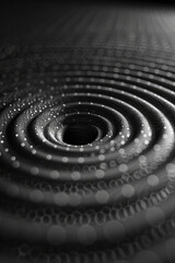 Poster - A deceptive image where flat circles are arranged to give the illusion of a spiraling, three-dimensional helix,