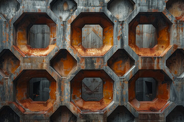 Poster - A mesmerizing pattern of interlaced octagons and squares that seems to grow and shrink as one stares,