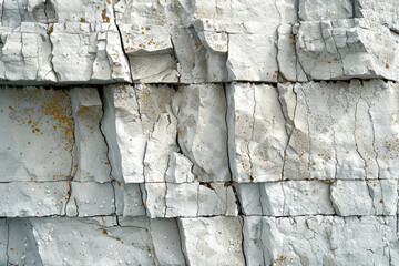 Poster - A 3D texture of a chalk cliff face, with sharp edges and layers exposed by erosion,