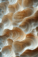 Poster - A 3D texture of sand dunes, with wind-sculpted ridges and fine grain details,