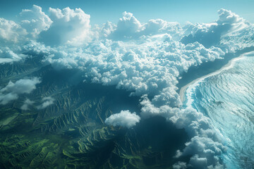 Aufkleber - A vast landscape created from a Mandelbrot set, with infinite detail in its coastlines and contours,