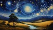  Starry night painting 