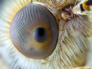 Wall Mural - Captivating Compound Eye A Mesmerizing Close up Revealing the Intricate Structure of an Insect s Optical