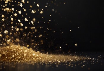 Wall Mural - 'golden sparkling celebration vector dust. particles. black dust festive effect. background. abstrac