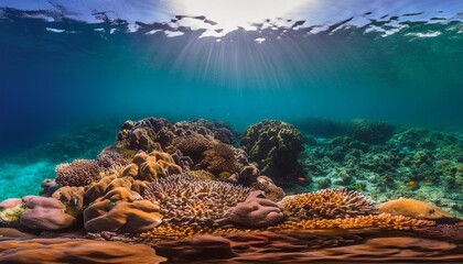 Wall Mural - vivid coral reef panorama