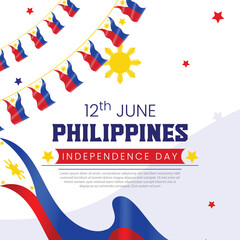 Wall Mural - phillipines independence day wishing post design vector file