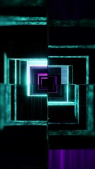 Wall Mural - abstract colorful futuristic tunnel animation, seamless vj loop	
