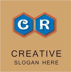 Wall Mural - CR Box Letter Logo Concept