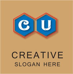 Wall Mural - CU Box Letter Logo Concept