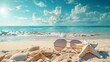 banner ideas decipting summer travel beach and vacations with copyspace