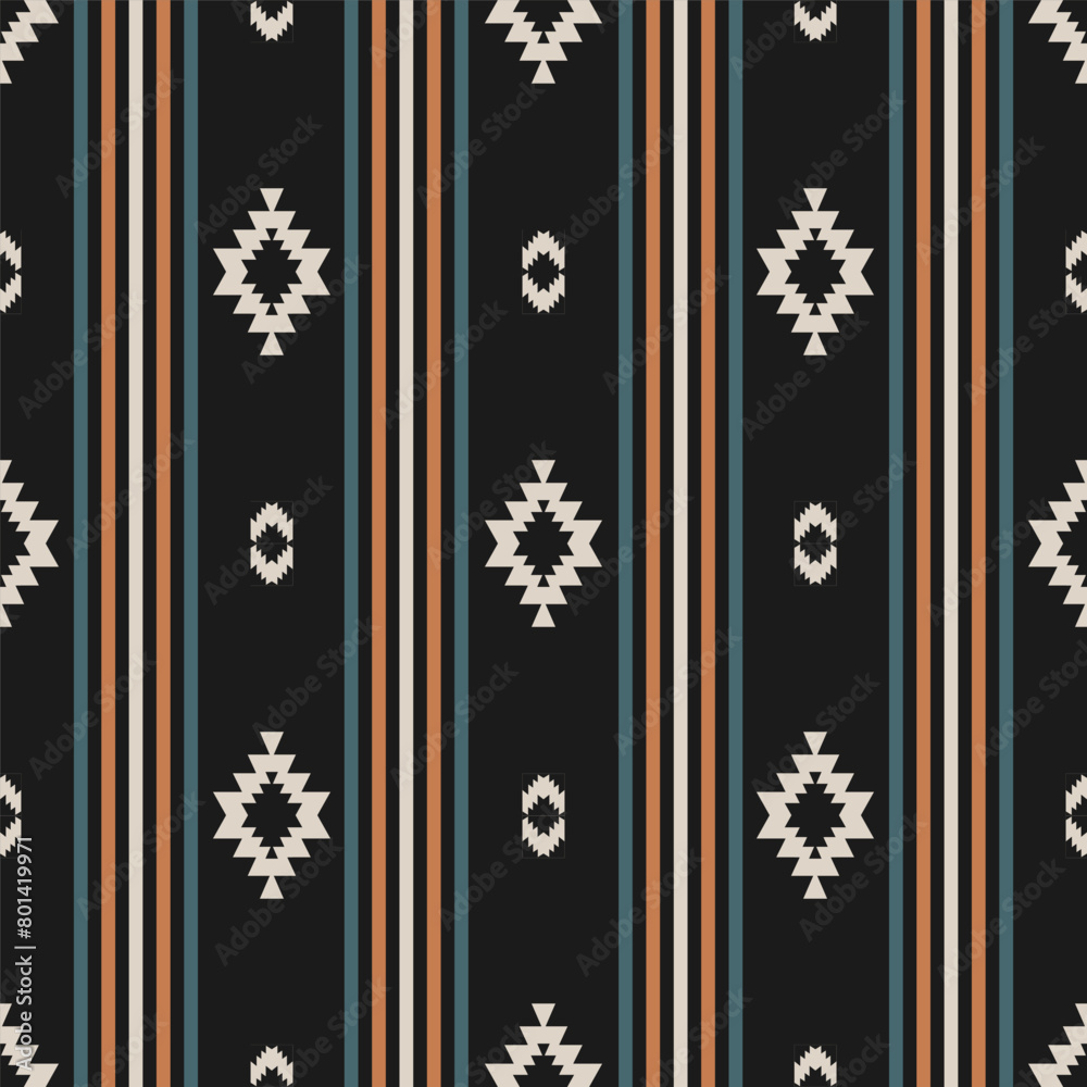 Western aztec geometric stripes pattern. Vector aztec geometric ...