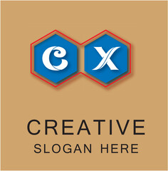 Wall Mural - CX Box Letter Logo Concept