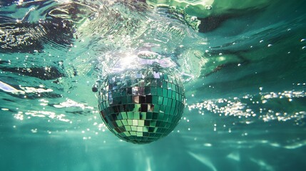 disco ball in the water. 