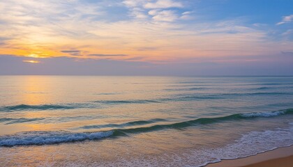 Canvas Print - seascape in the early morning sunrise over the sea natural landscape