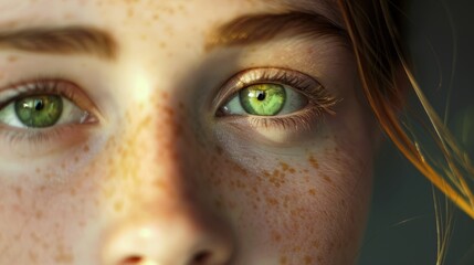 Canvas Print - A Close-up of Striking Green Eyes