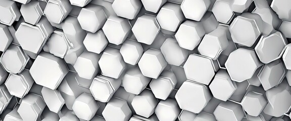 Poster - 'design shape white illustration hexagonal abstract futuristic geometric background'