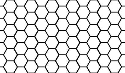 Wall Mural - seamless texture of honeycomb. black and white hexagon honeycomb seamless pattern