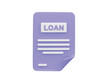 Loan icon 3d rendering bank loan illustration element
