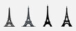 © Vasyl Yurlov - Eiffel tower black on a white background illustration. Olympics Paris