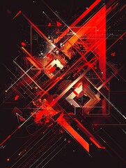Aufkleber - Abstract Graphic Elements, Perfect for brands seeking a cutting-edge, contemporary identity. Ideal for technology or media advertising projects. Generative AI.