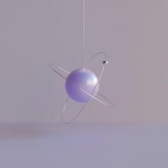 Poster - Minimalist 3D Rendering of a Hydrogen Atom: A Glimpse into the Fundamentals of Chemistry