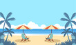 flatdesign illustration of beach background